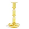 Hay Lysestager>Flare Candleholder Tall Yellow With White Rim