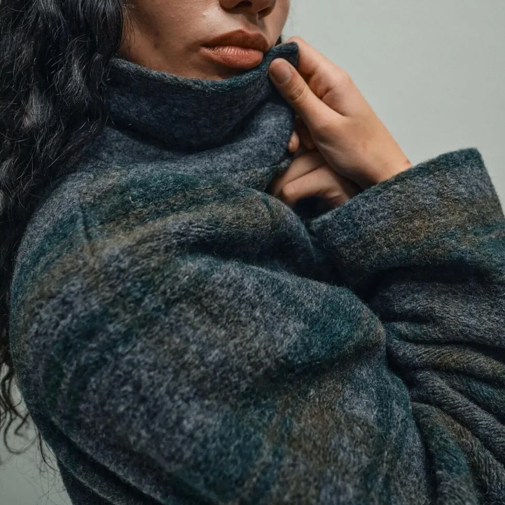 Dame HEYANNO Overtøj>Believe Check Coat Deep Forest