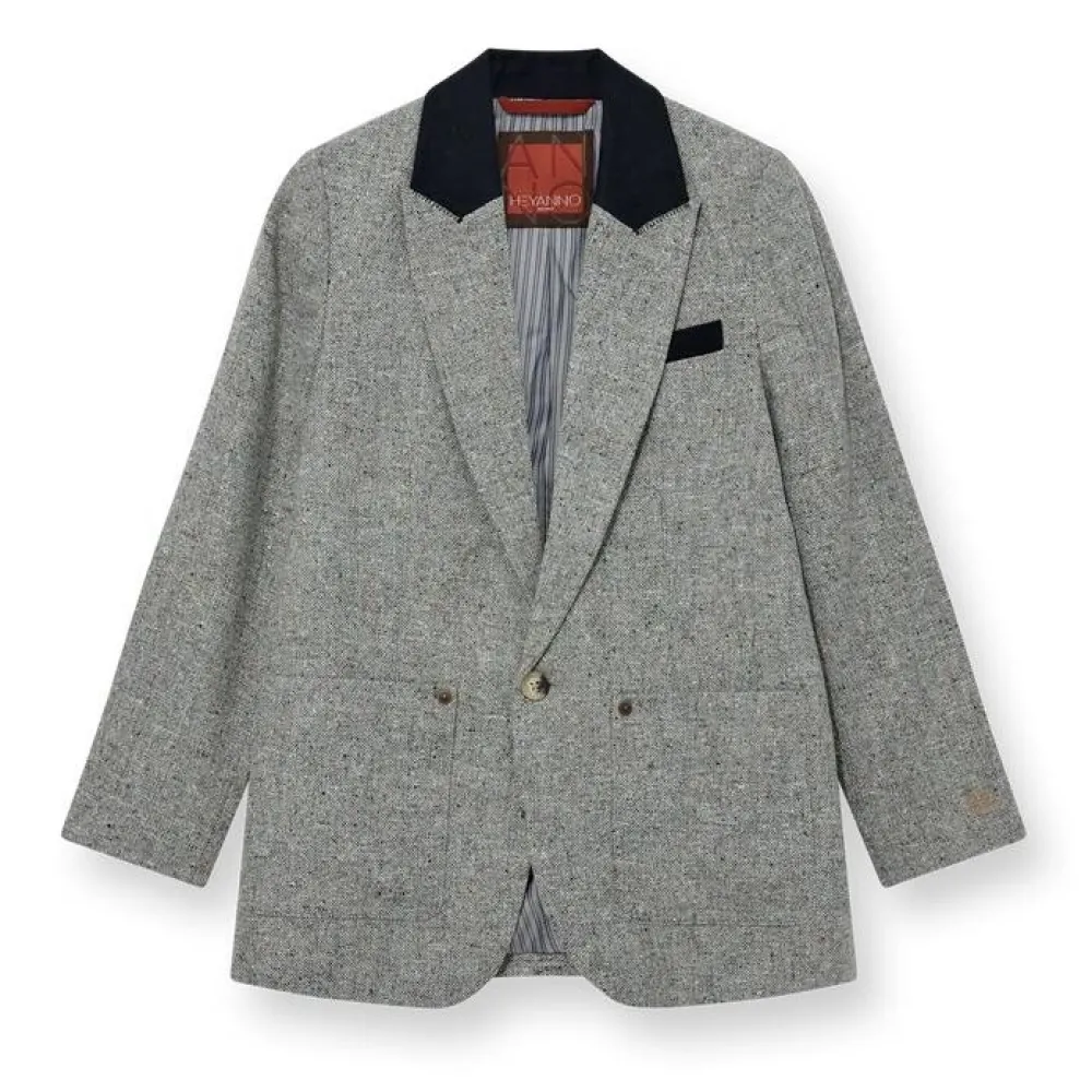 Dame HEYANNO Overdele>Brave Tweed Blazer Grey Melange