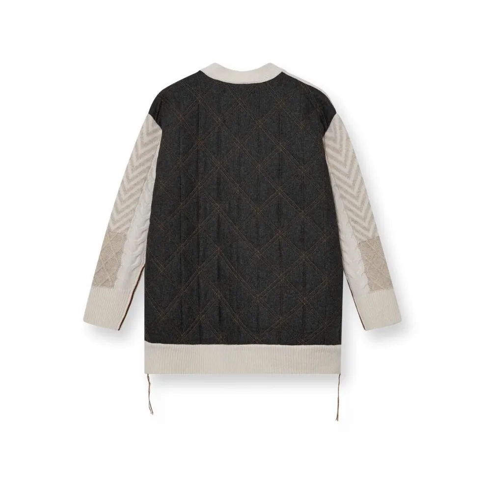 Dame HEYANNO Overdele>Grand Quilt Cardigan Ecru