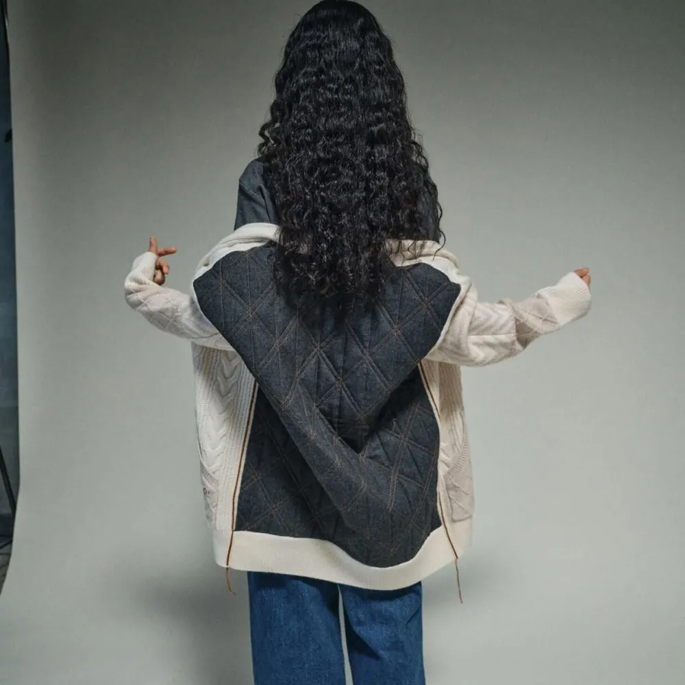 Dame HEYANNO Overdele>Grand Quilt Cardigan Ecru
