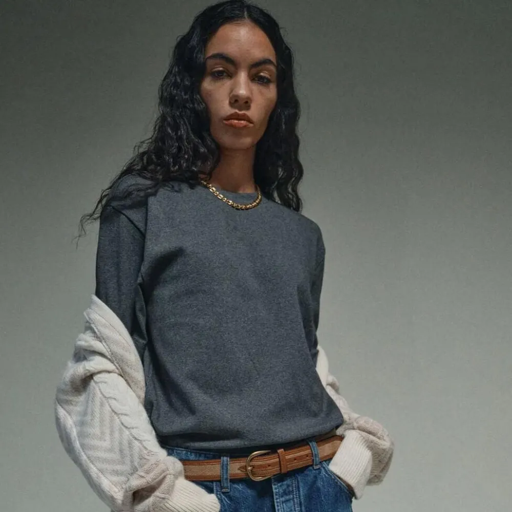 Dame HEYANNO Overdele>Trust Stable T-shirt Grey Melange