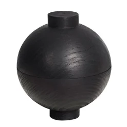Kristina Dam Studio Æsker|Skåle & Bakker>Kristina Dam Wooden Sphere Bowl Black