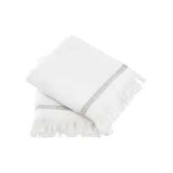 Meraki Badeværelse|Badtekstiler>Towels White & Grey Stripes 40x60 cm