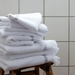 Meraki Badeværelse|Badtekstiler>Towels White & Grey Stripes 40x60 cm