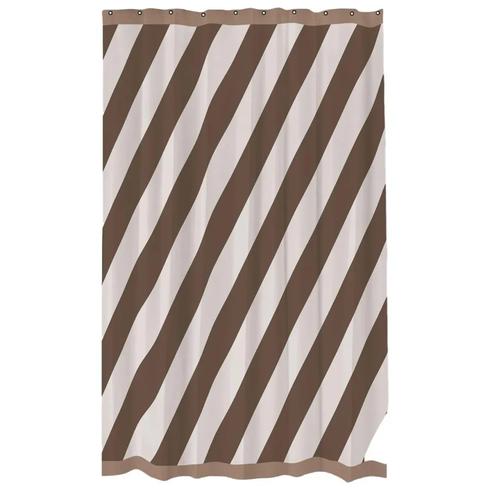 Mette Ditmer Badeværelse|Badtekstiler>Diagonal Shower Curtain Chocolate