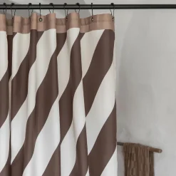 Mette Ditmer Badeværelse|Badtekstiler>Diagonal Shower Curtain Chocolate