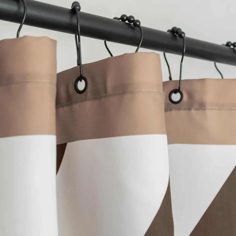 Mette Ditmer Badeværelse|Badtekstiler>Diagonal Shower Curtain Chocolate
