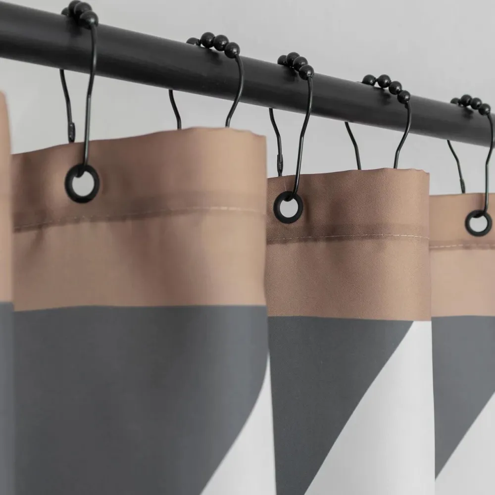Mette Ditmer Badeværelse|Badtekstiler>Diagonal Shower Curtain Dark Grey