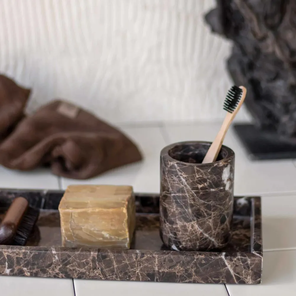 Mette Ditmer Skåle & Bakker>Marble Deco Tray Brown