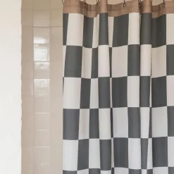 Mette Ditmer Badeværelse|Badtekstiler>Retro Shower Curtain Dark Grey