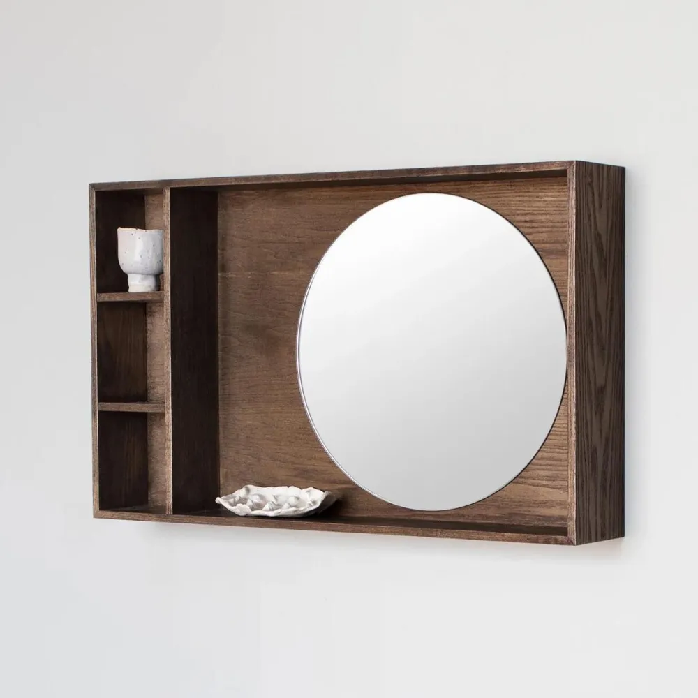 Mette Ditmer Reoler & Skabe|Andet Boligtilbehør>Show-Me Mirror Shelf Oak/Dark Oiled Small