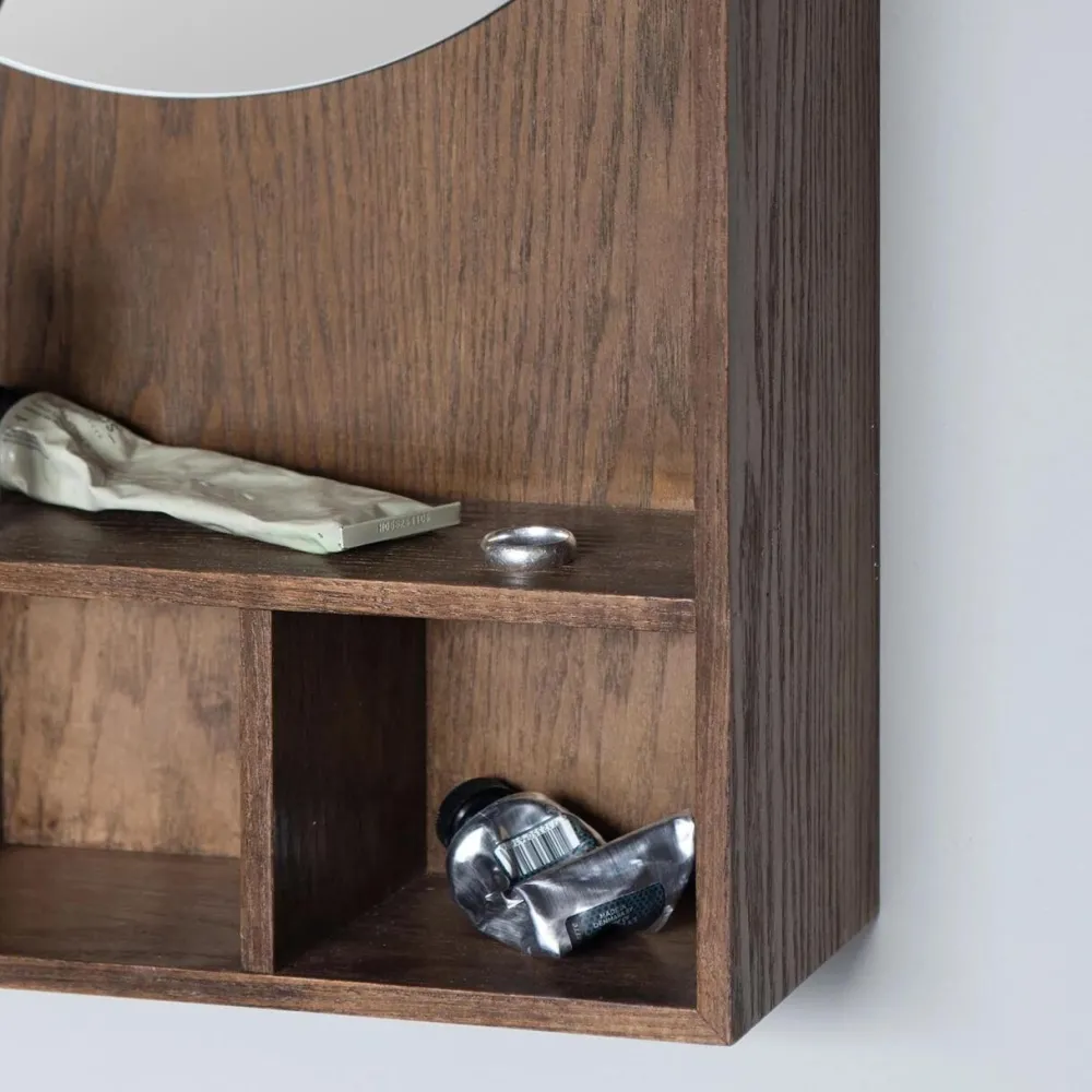Mette Ditmer Reoler & Skabe|Andet Boligtilbehør>Show-Me Mirror Shelf Oak/Dark Oiled Small
