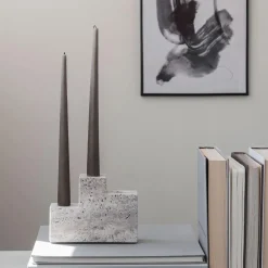 Mette Ditmer Lysestager>Step Trio Candleholder Chalk