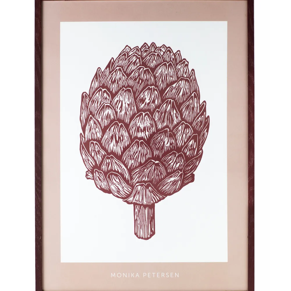 Monika Petersen Illustrationer & Plakater>Artichoke Poster Cherry Red