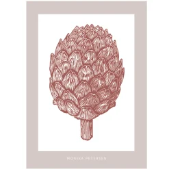 Monika Petersen Illustrationer & Plakater>Artichoke Poster Cherry Red