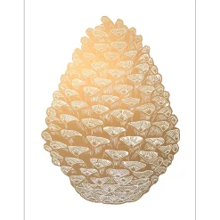 Monika Petersen Illustrationer & Plakater>Pinecone Gold/White