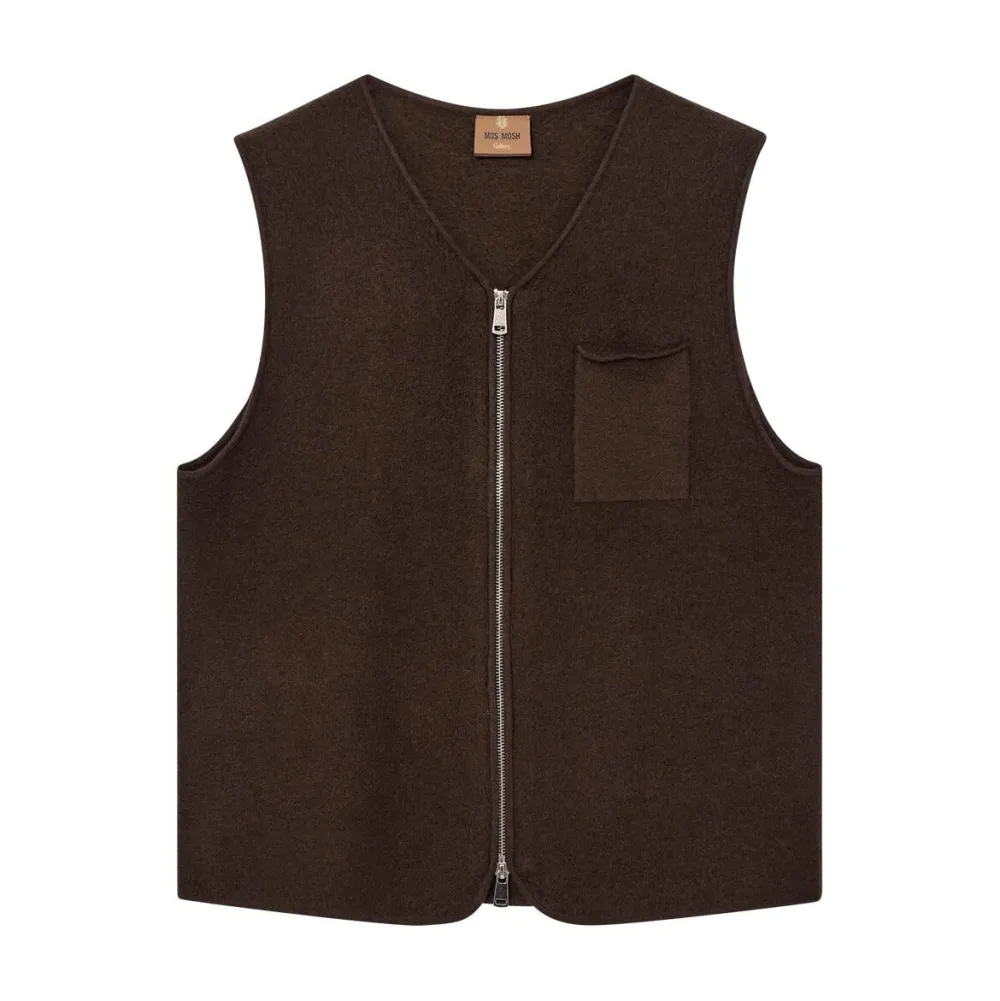 Mos Mosh Gallery Overdele>Cess Ryan Boil Vest Chocolate Brown