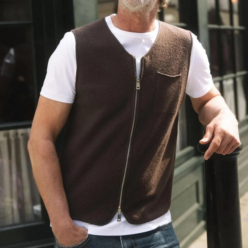 Mos Mosh Gallery Overdele>Cess Ryan Boil Vest Chocolate Brown