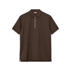 Mos Mosh Gallery Overdele>Harvey Polo SS Tee Chocolate Brown