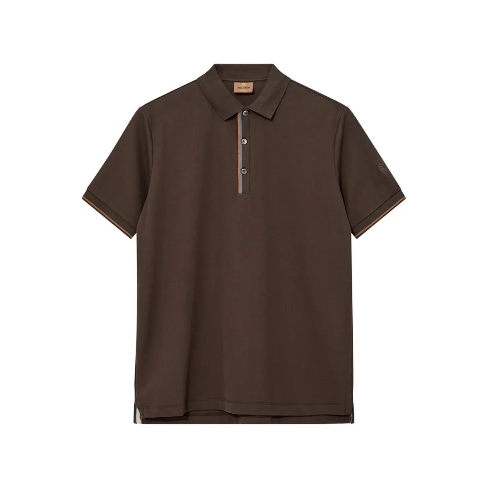 Mos Mosh Gallery Overdele>Harvey Polo SS Tee Chocolate Brown