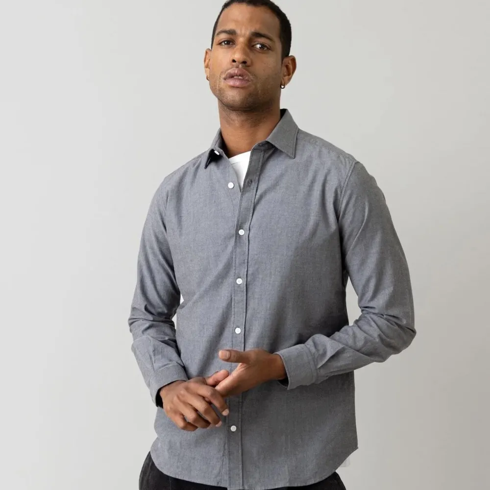 Mos Mosh Gallery Overdele>Marco Oxford Shirt Shade Grey