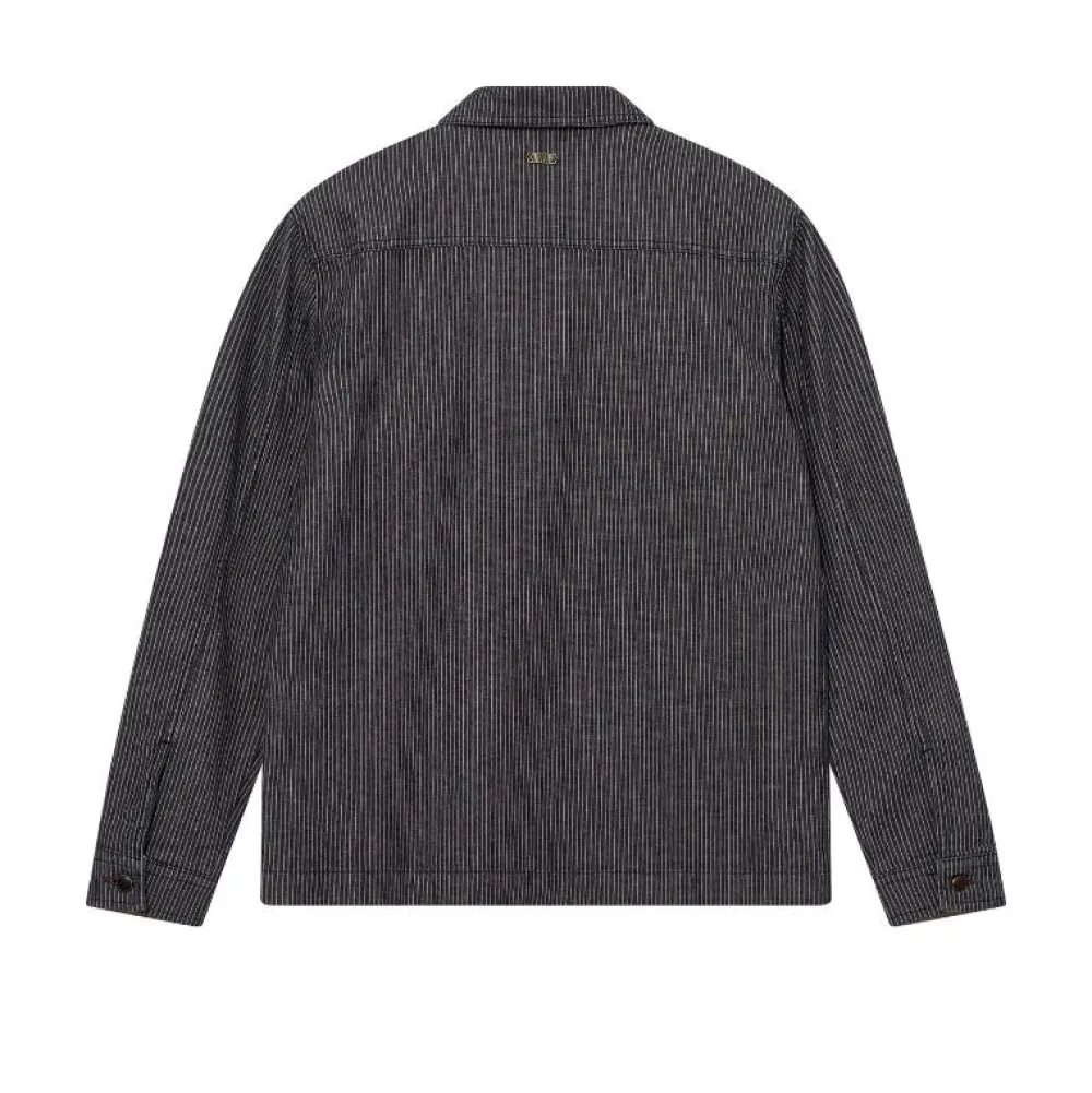 Mos Mosh Gallery Overdele>Matteo Stripe Overshirt Blue