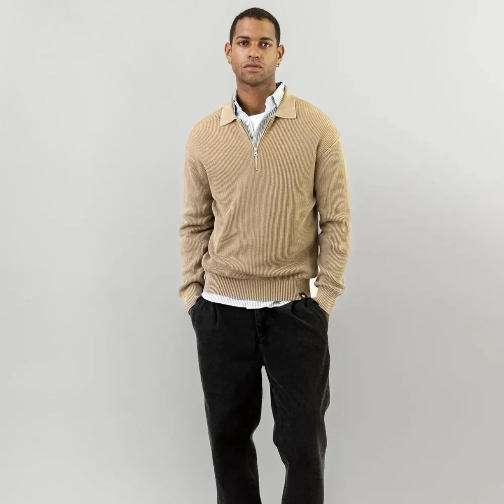 Mos Mosh Gallery Overdele>Royce Zip Polo Knit Ermine