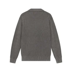 Mos Mosh Gallery Overdele>Royce Zip Polo Knit Light Grey
