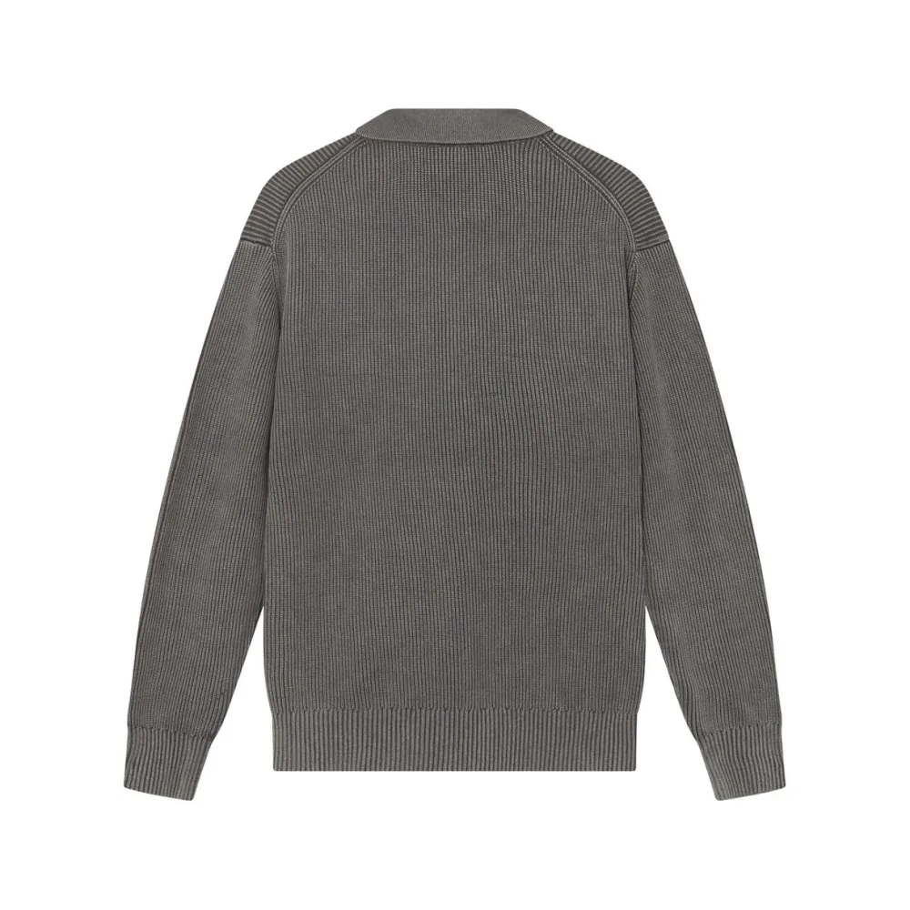 Mos Mosh Gallery Overdele>Royce Zip Polo Knit Light Grey