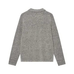 Mos Mosh Gallery Overdele>Ryan Soft Zip Polo Pullover Light Grey
