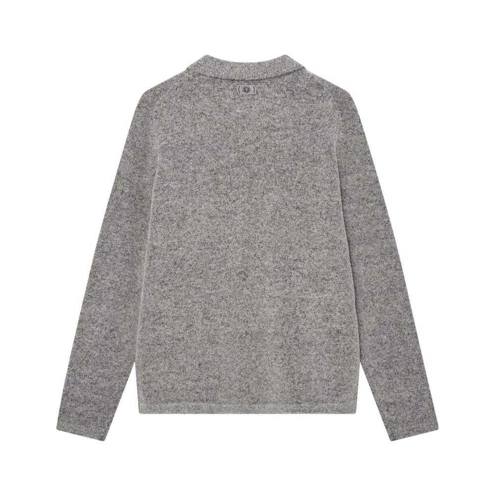 Mos Mosh Gallery Overdele>Ryan Soft Zip Polo Pullover Light Grey