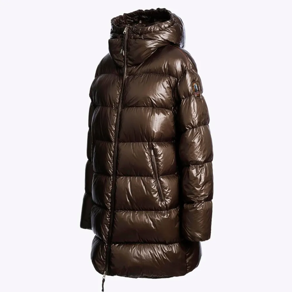 Dame Parajumpers Overtøj>Ivonne Hooded Down Jacket Earth Brown