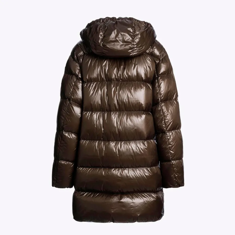 Dame Parajumpers Overtøj>Ivonne Hooded Down Jacket Earth Brown