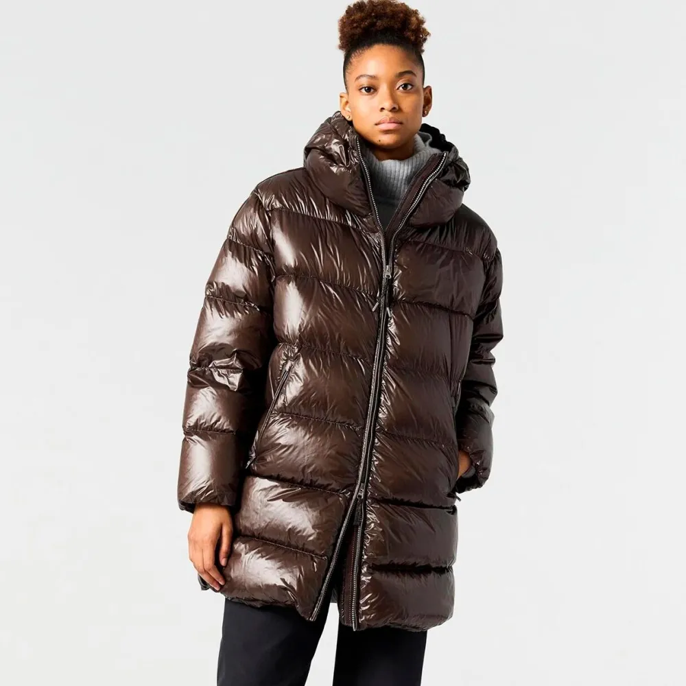 Dame Parajumpers Overtøj>Ivonne Hooded Down Jacket Earth Brown