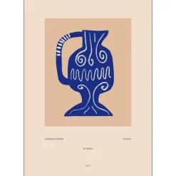 Poster & Frame Andet Boligtilbehør|Illustrationer & Plakater>Ceramic Pitcher In Blue A4