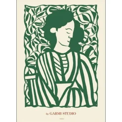 Poster & Frame Illustrationer & Plakater>Night Papercut Green 50x70 cm