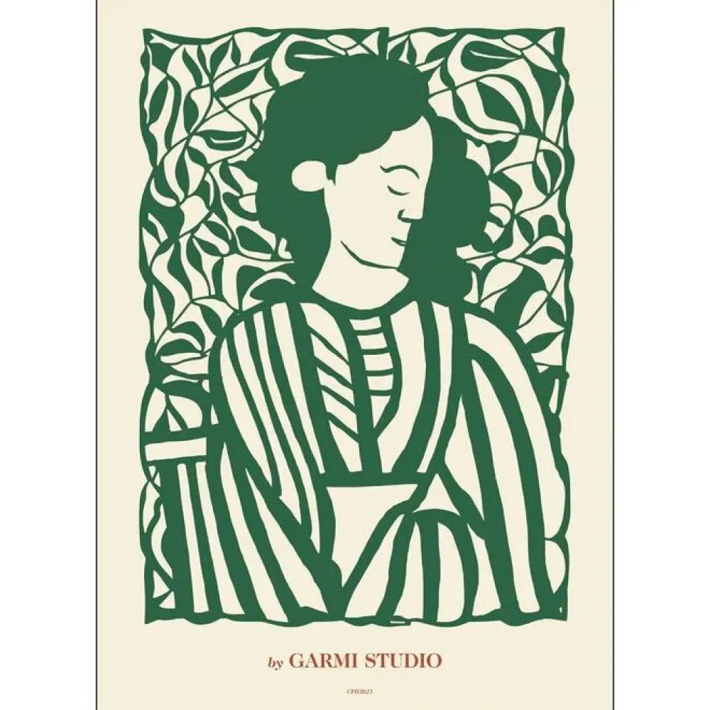 Poster & Frame Illustrationer & Plakater>Night Papercut Green 50x70 cm