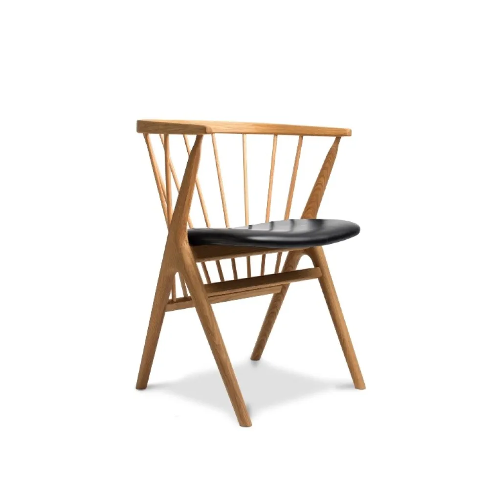 Sibast Furniture Stue|Stole>No 8 Chair Eg Olie Sort Saga Læder