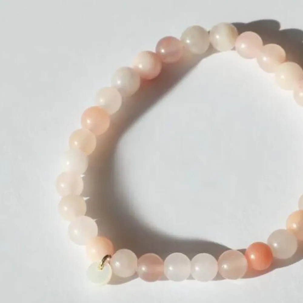 Dame Soï Accessories|Smykker>Krystal Armbånd Rosa Jade Large