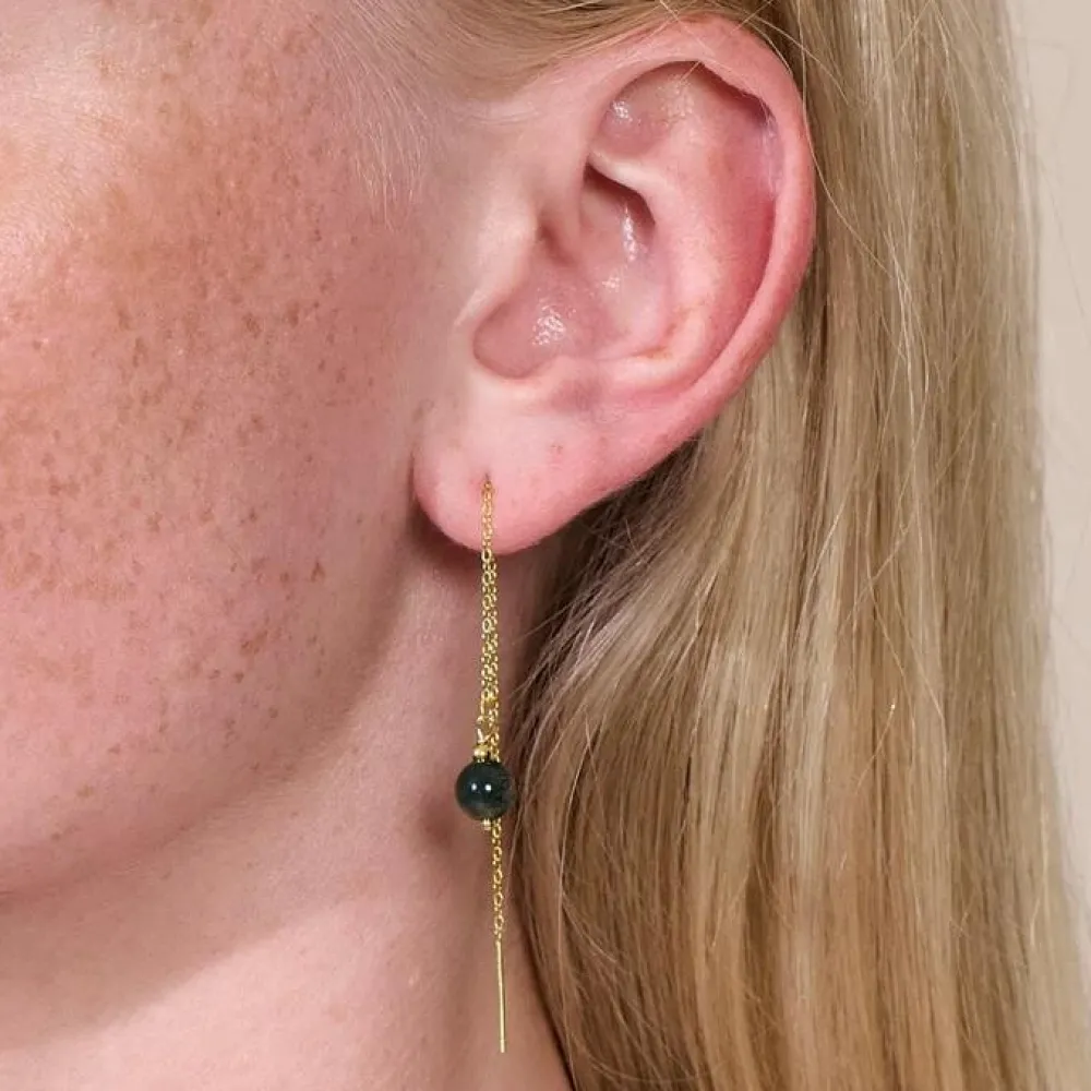 Dame Soï Accessories|Smykker>Krystal Ella Øreringe Grøn Jade