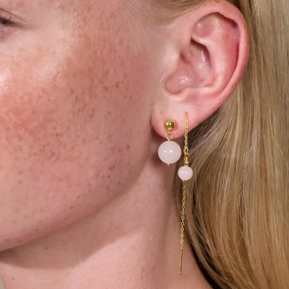 Dame Soï Accessories|Smykker>Krystal Ella Øreringe Rosa Jade