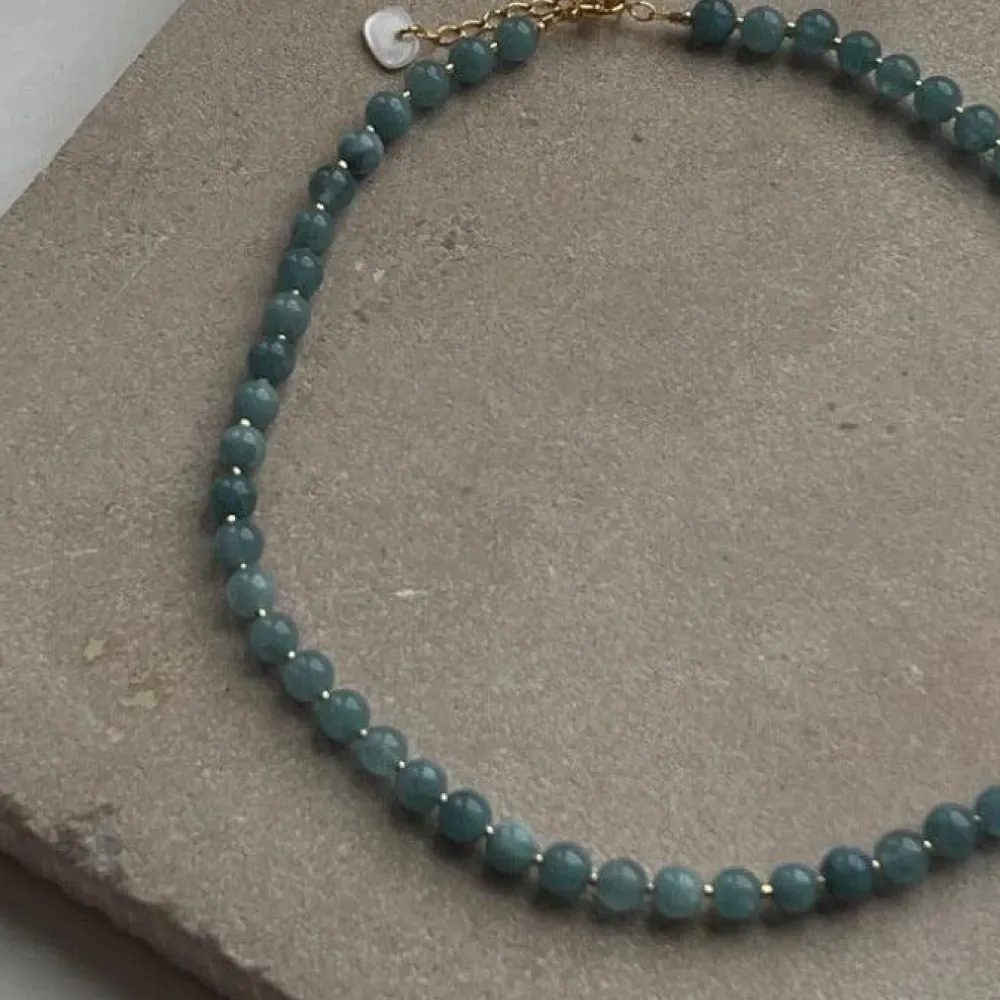 Dame Soï Accessories|Smykker>Krystal Halskæde Aquamarin Jade
