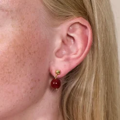 Dame Soï Accessories|Smykker>Krystal Nora Øreringe Rød Jade