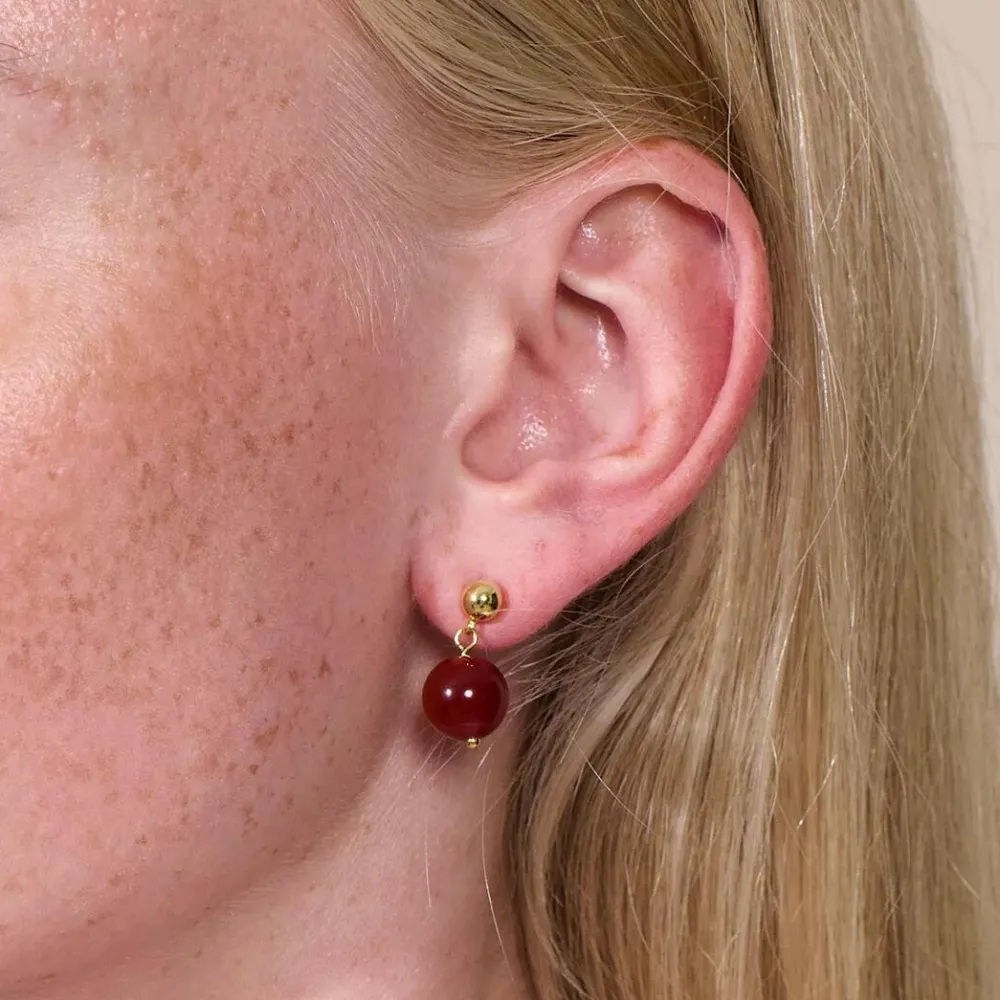 Dame Soï Accessories|Smykker>Krystal Nora Øreringe Rød Jade
