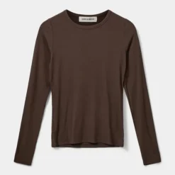 Dame Sofie Schnoor Overdele>Petricia T-Shirt Long Sleeve Brown Fudge