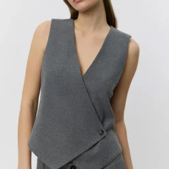 Dame Sofie Schnoor Overdele>VirginiaSW Vest Grey Melange