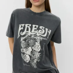 Dame Sofie Schnoor Overdele>ZenaSW T-shirt Stone Washed Black