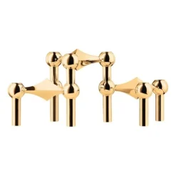 STOFF Andet Boligtilbehør|Lysestager>Nagel Candle Holder Set With 3 Brass