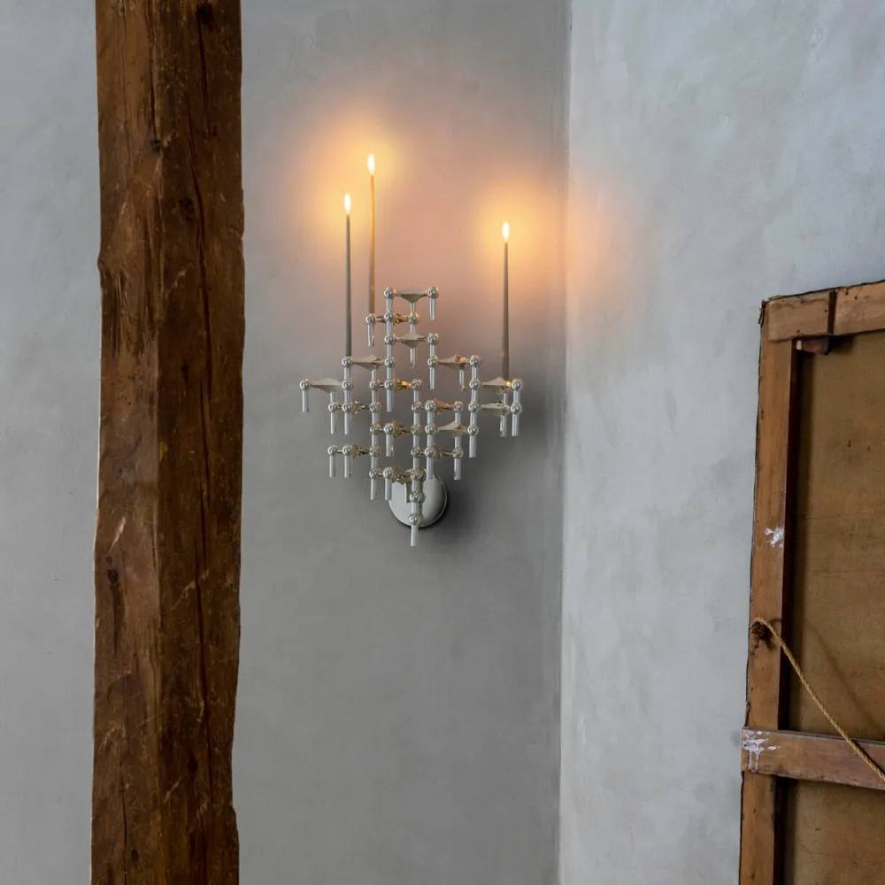 STOFF Lysestager>Nagel Wall Hanger Chrome